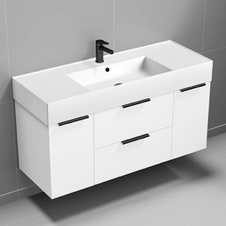 Bathroom Vanity Modern Bathroom Vanity, Wall Mounted, 48